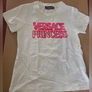Girl's Versace Princess Logo Printed Graphic T shirt 8A -size 7-8